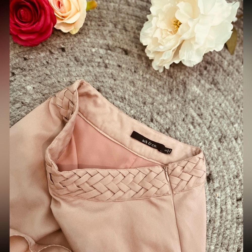 Anthropologie Minimalist Braided Waist High Waisted Mermaid Skirt in Pink Muave - Picture 15 of 15
